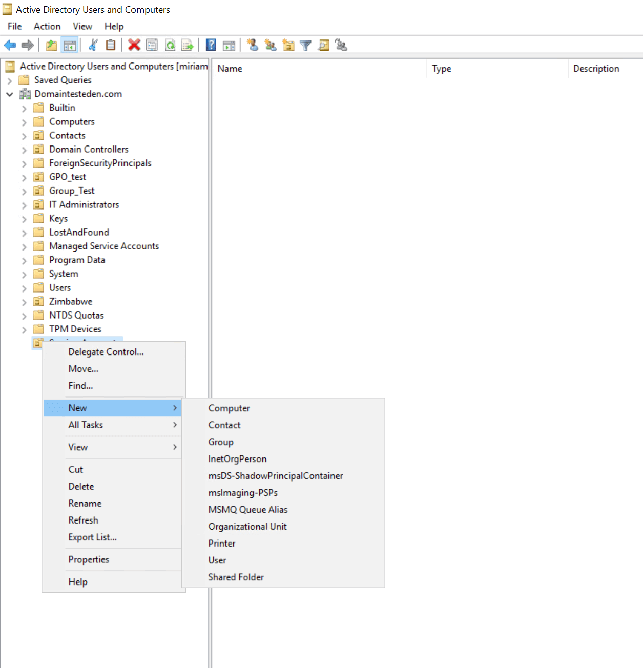 AD new user creation